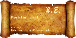 Merkler Emil névjegykártya